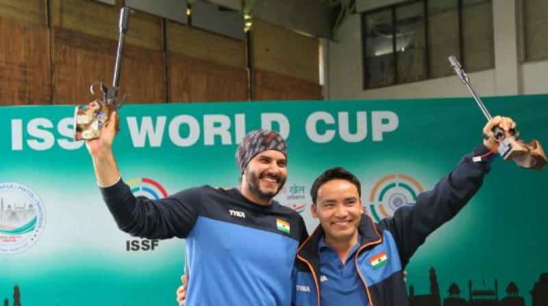 Jitu Rai and Amanpreet Singh made it a one-two finish for India, as they clinched gold and silver for India, respectively. (Photo: ISSF/ Twitter)