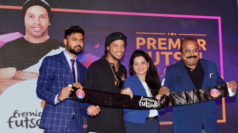 Barcelona and ACMilan legend Ronaldinho has extended his stay with the Premier Futsal League for another threee years. (Photo: AP)