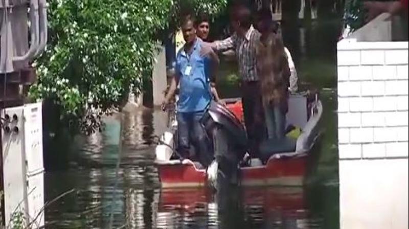 Ramchadrapuram received the highest rainfall on Monday, followed by Trimulgherry and Alwal.  (Photo: Screengrab/ANI)