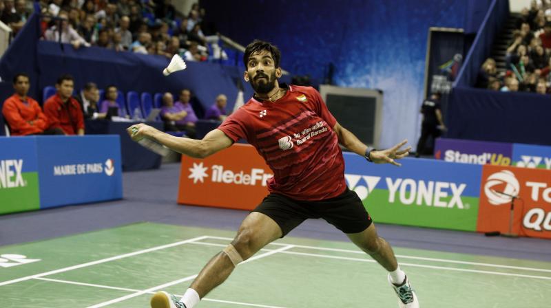 In mens singles clash, ace Indian shuttler Kidambi Srikanth took the final step to the summit of the Badminton World Federations (BWF) rankings as he also made it to the last-eight after outplaying Niluka Karunaratne of Sri Lanka in straight games. (Photo: AP)