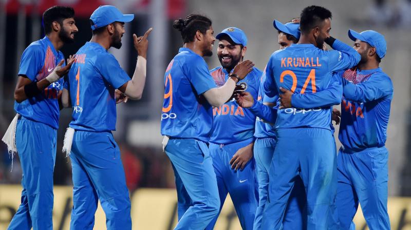 India will be aiming to complete a clean sweep when they take on a battered West Indies in the third T20 International here Sunday even while looking to test the bench strength. (Photo: PTI)
