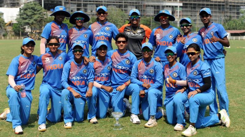 After a near perfect beginning, the Indian womens team will be overwhelming favourites against arch-rivals Pakistan in its second group league encounter of the ICC World T20 at Guyana on Sunday. (Photo: Twitter / BCCI Women)