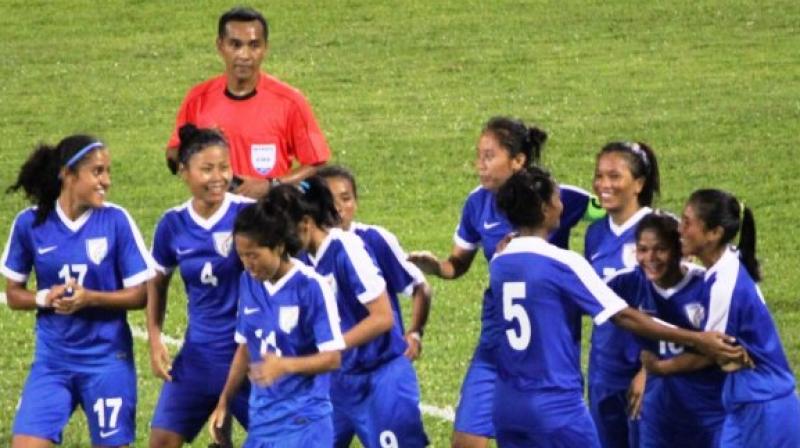 The Indian womens football team jumped four places to be at 56th in the FIFA ranking issued on Friday.(Photo: Twitter / Indian football team)
