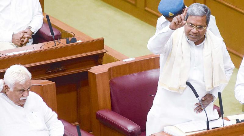 CM Siddaramaiah speaks during the Assembly session in Belagavi on Friday.