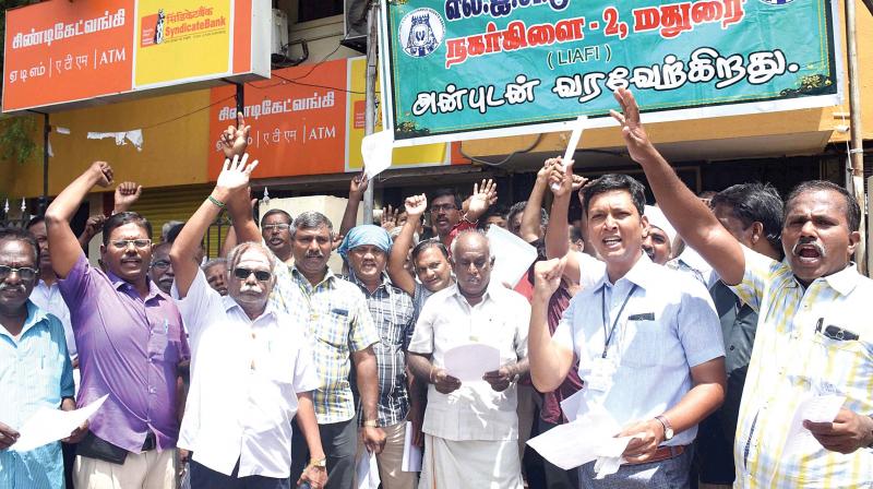 LIC agents protest against GST in Madurai on Saturday	PTI