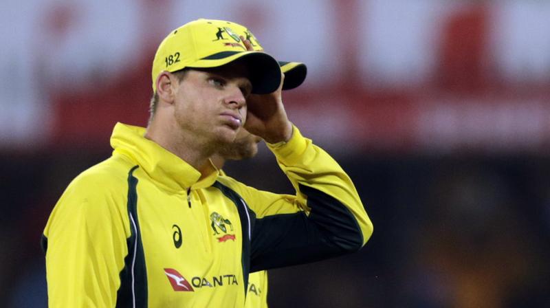 Steve Smith-led Australias five-wicket defeat in Indore against India saw them fall 3-0 behind in the five-match series, and was their 11th loss in their past 13 ODIs away from home. The other two matches were rain-affected no results. (Photo: AP)