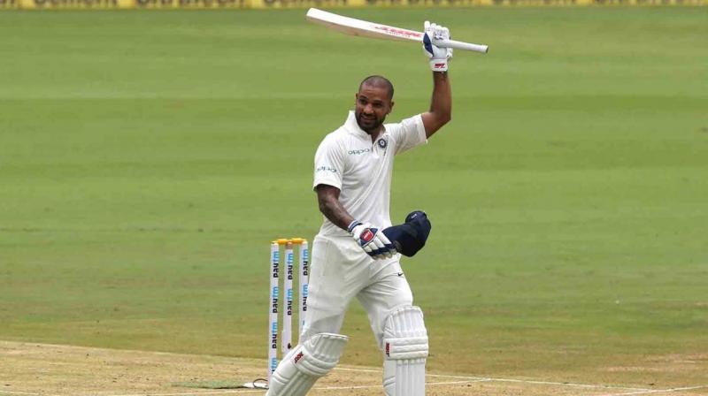 Shikhar Dhawan not only got to his seventh Test ton, but also became the sixth player to do so before lunch on the opening day of a Test. (Photo: BCCI)