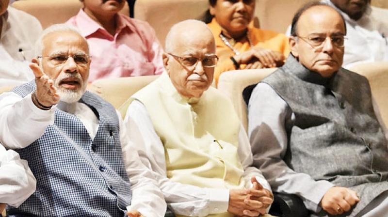 While Modi will cast his vote at Sabarmati Assembly constituency, Advani is expected to exercise his franchise at Jamalpur-Khadia seat and Jaitley in Vejalpur constituency, all located in Ahmedabad. (Photo: PTI/File)