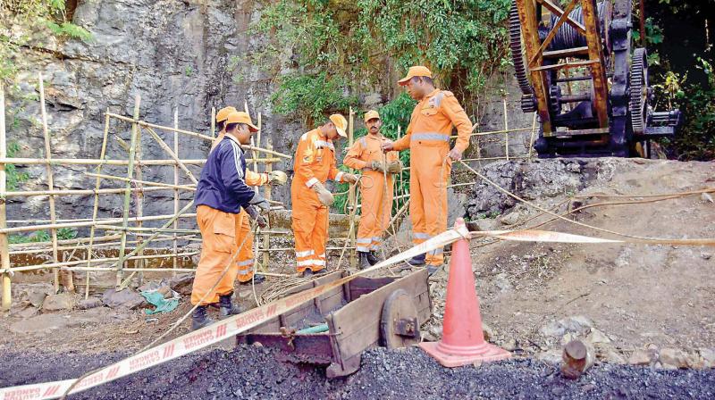 The mining site in Meghalaya where the accident took place.