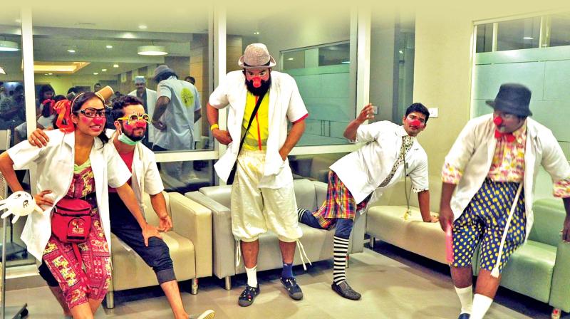 The Little Theatres Hospital Clowns in Kochi.