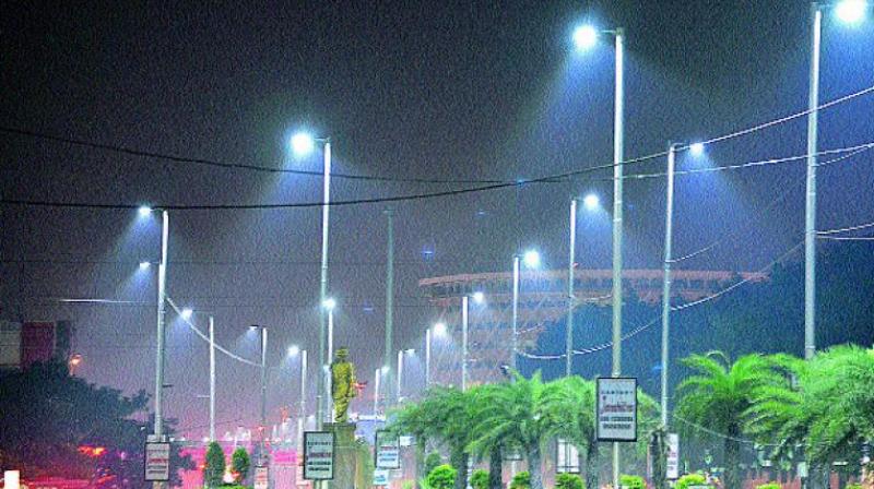 The newly-installed LED streetlights in many areas of the city have stopped functioning.