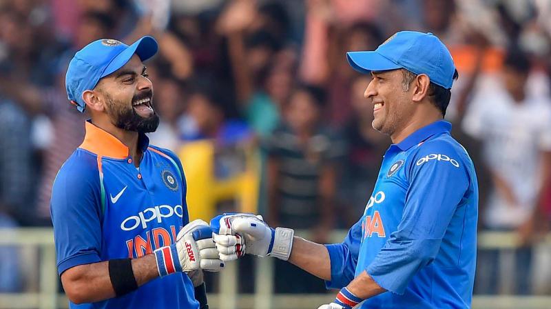 India captain Virat Kohli on Thursday reiterated that Mahendra Singh Dhoni remains an integral part of the ODI team and the veteran wicket-keeper batsman decided not to play the upcoming T20s only to make way for the much younger Rishabh Pant. (Photo: PTI)