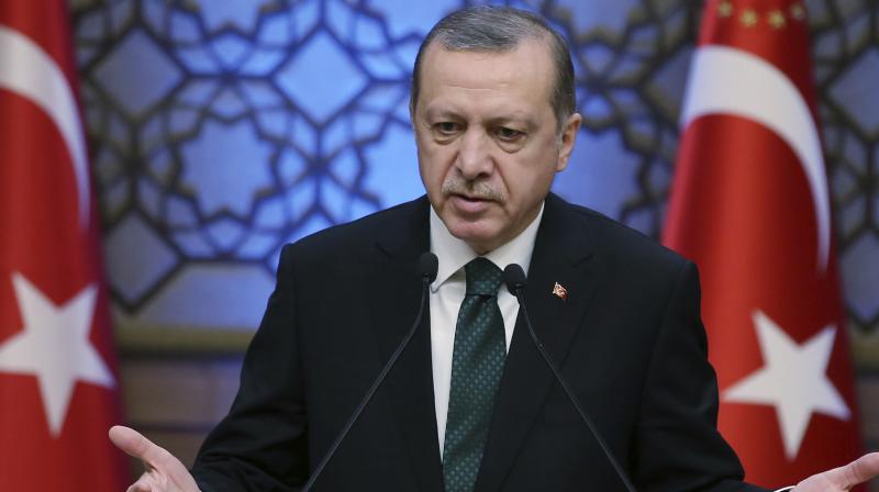 Turkeys President Recep Tayyip Erdogan addresses during an award ceremony in Ankara, Turkey. (Photo: AP)