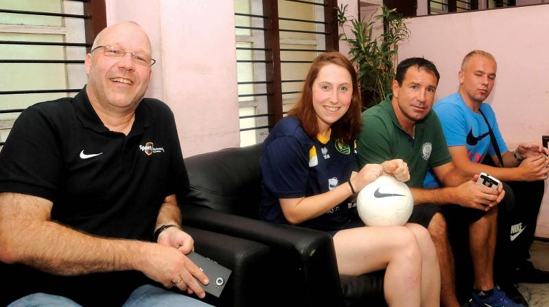 Edwin Eekhof, Michelle Vrieling, Radek Rusin and Mikolaj Raczynsci in Thiruvananthapuram.