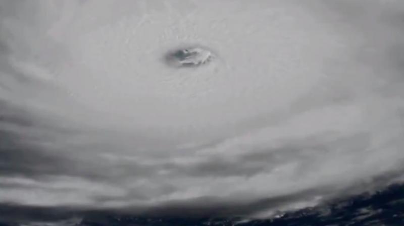 Screegarb of NASAs footage showing extremely dangerous Hurricane Irma from space.