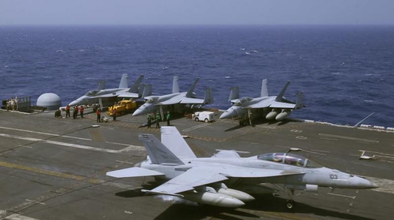 Deployed from San Diego to the western Pacific since January 5, the strike group has participated in numerous exercises with the Japan Maritime Self Defence Force and Republic of Korea Navy. (Photo: AP)