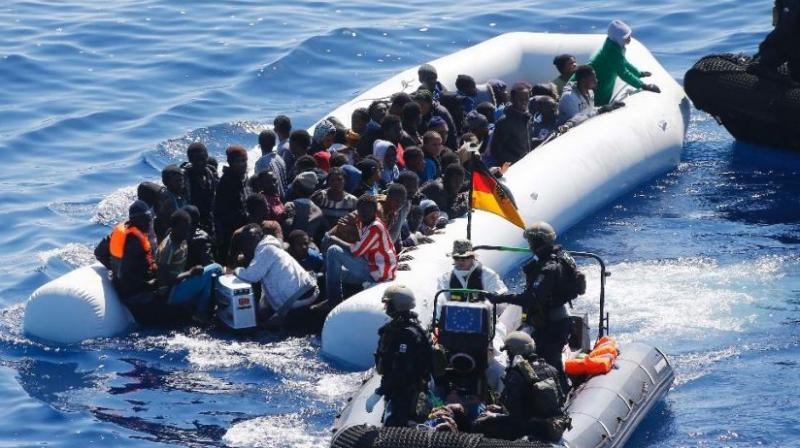 Some 3,000 were picked up Saturday by the navy, coastguard, EU border agency Frontex and several NGOs, the coastguard said in a statement. (Photo: AP)
