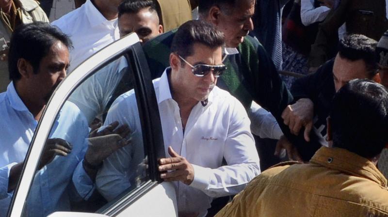 Salman Khan snapped outside Jodhpur court on Tuesday. (Photo: AP)