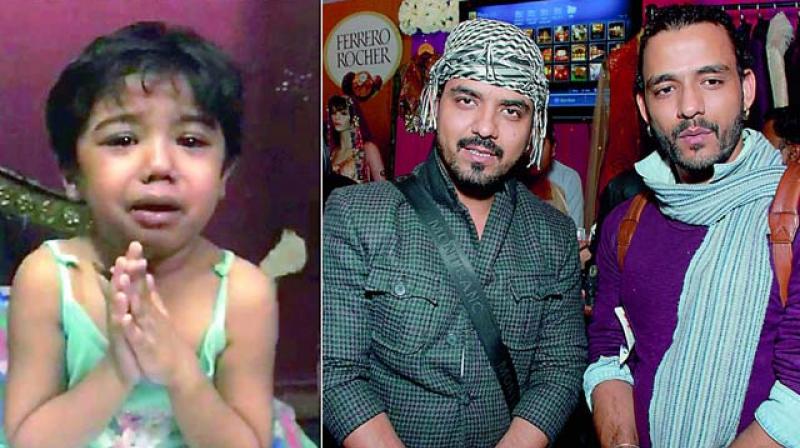 Inhumane: The young girls pleas of treating her kindly fell on deaf ears; (right) Bollywood singers Toshi and Sharib Sabri