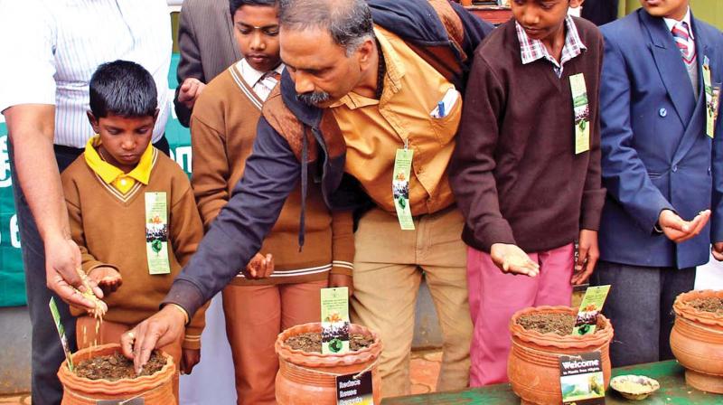 Dr S. Senthil Velmurugan inaugurates the project at St Josephs Higher Secondary School in Ooty. 	DC