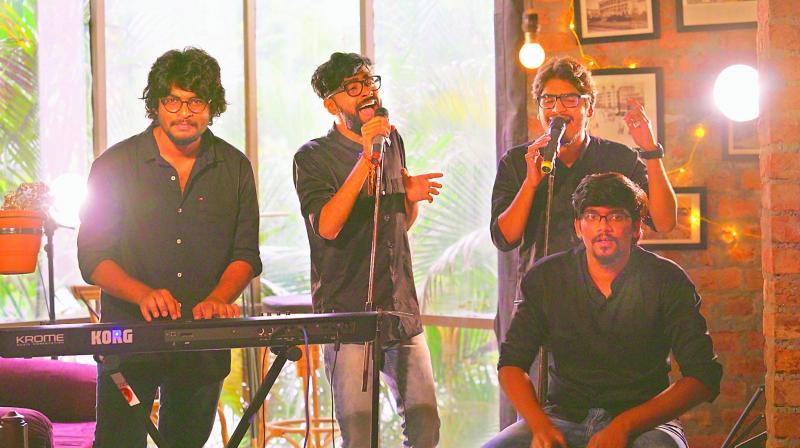 In action: Shravan, Ganesh, Eknath and Teja of the local band Capricio will be featured in the first season of Encore.