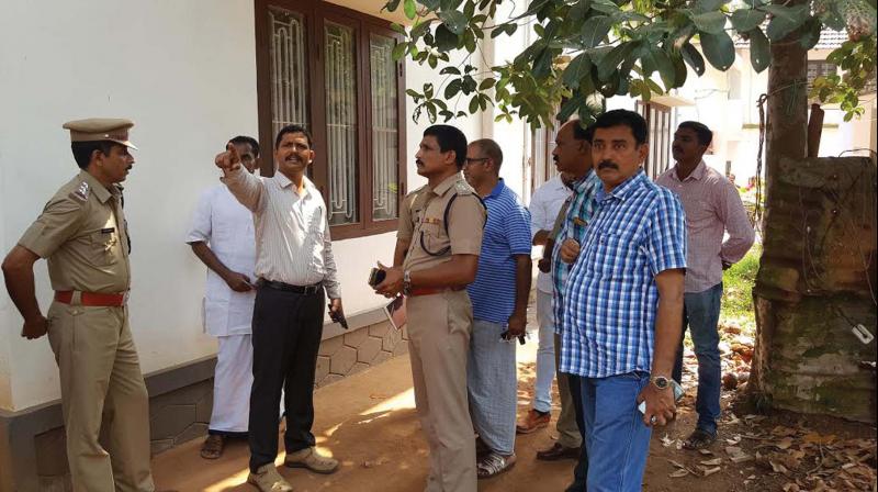 Special team probing the murder of Madrasa teacher Riyas Maulavi, at the spot of crime in Choori, Kasargod on Wednesday. (Photo: DC)