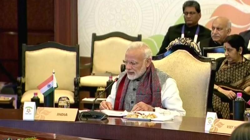 The Prime Minister said India was committed to work with the with the ASEAN nations to enhance collaboration in the maritime domain. (Photo: ANI/Twitter)