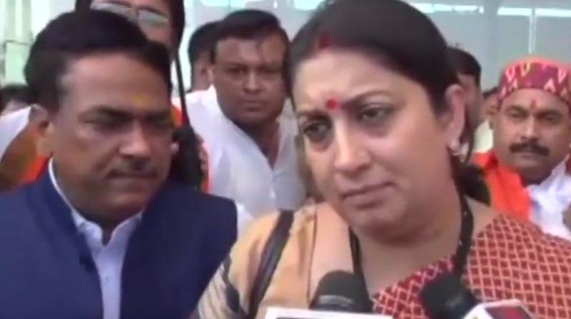 Union Information and Broadcasting Minister Smriti Irani said, The law and the administration will work according to the constitution. As a woman, I would request that victim shaming should not be done. (Photo: ANI/Twitter)