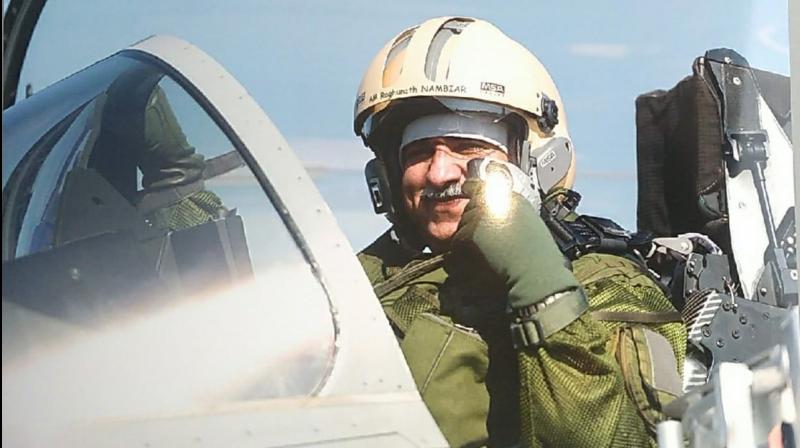 Deputy Chief of Air Staff Air Marshal Raghunath Nambiar test-flew the first Rafale fighter jet manufactured for India by Dassault Aviation in France. (Photo: Twitter | ANI)