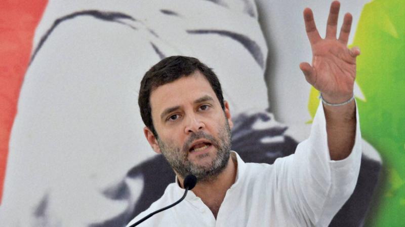 Rahul Gandhi is in poll-bound Gujarat to participate in protests in Surat, the countrys diamond and textile hub. (Photo: PTI/File)