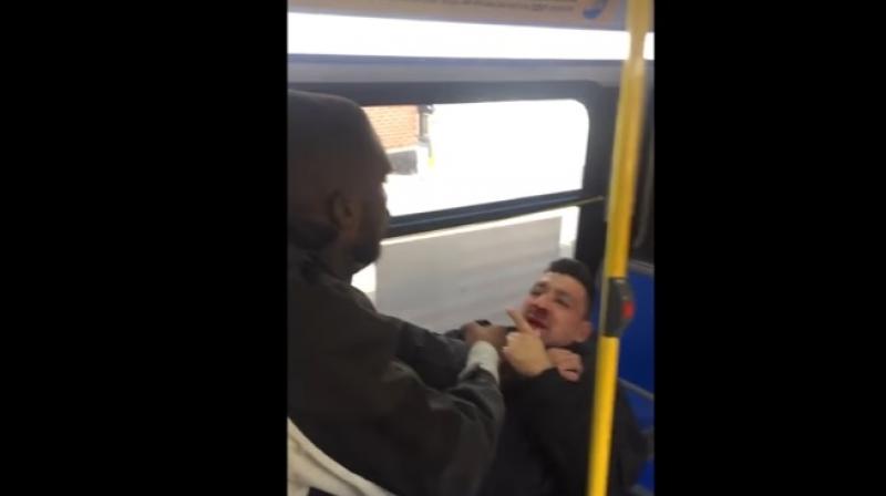 Moise Morancy happened to catch a man molesting a teenage girl on a NYC bus and called him out for it. (Credit: YouTube)