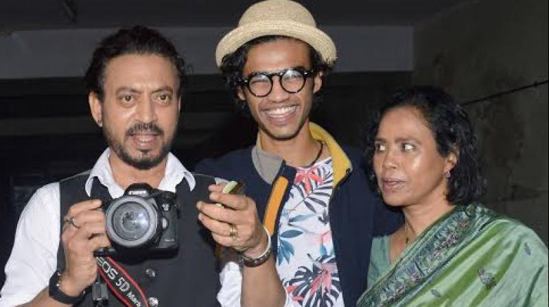 Irrfan Khan with Babil and his wife Sutipa.