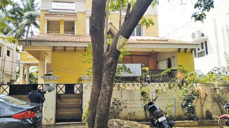 A front view of the house at Anna Nagar where the burglary took palce on Tuesday. (Photo:  DC)
