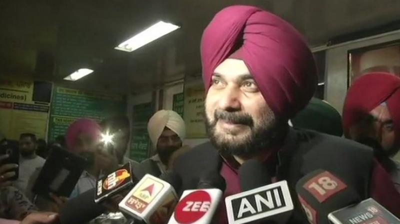 When I talked to my wife Navjot Kaur Sidhu on Friday, she was in a hospital, Punjab Minister Navjot Singh Sidhu  said. (Photo: ANI)