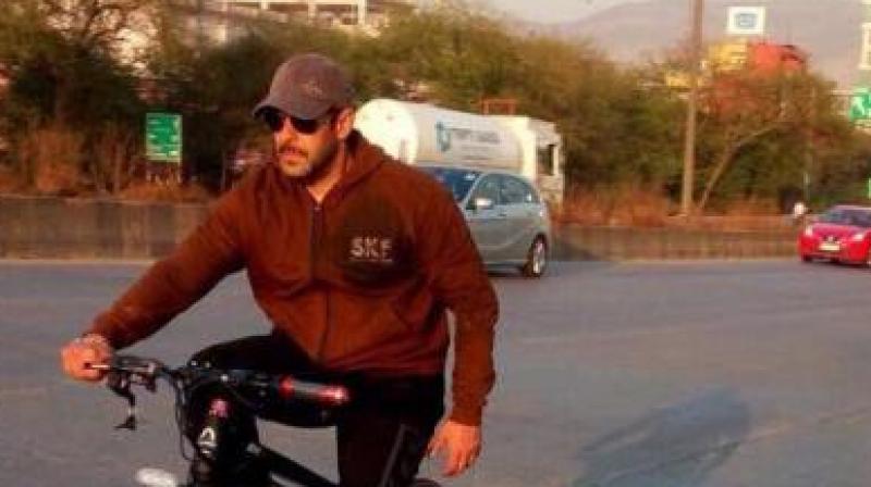 The picture of Salman cycling that has made its way to the internet.