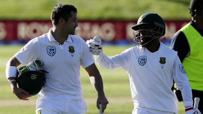 Temba Bavuma, who joined Dean Elgar before tea when Faf du Plessis was dismissed, was on 38 not out at the close. (Photo: AP)