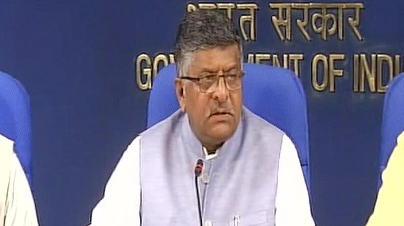 The Minister of Law and Justice, Ravi Shankar Prasad, said the government has been of view that Right to Privacy should be fundamental right. (Photo: ANI/Twitter)