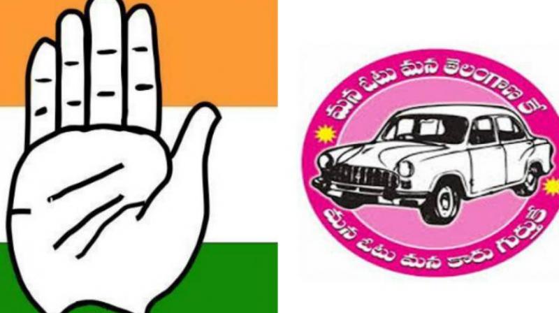 Congress and Telangana Rashtra Samiti logo