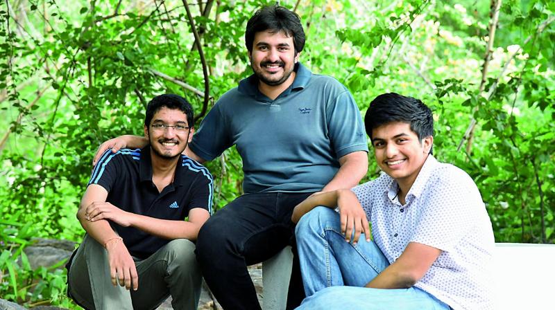 (From left to right) Vishnu, Lokesh and Aakash