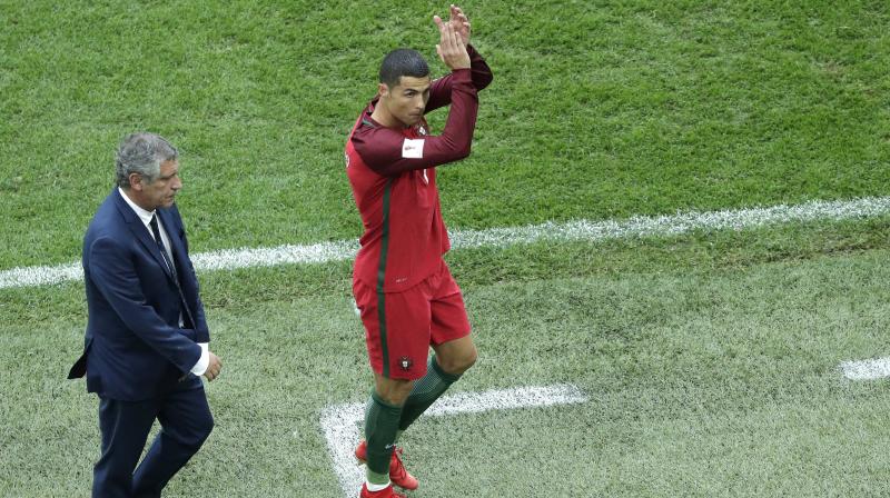 Portugals Cristiano Ronaldo applauds fans as he walks off the pitch during the Confederations Cup, Group A soccer match between New Zealand and Portugal, at the St. Petersburg Stadium, Russia, Saturday (Photo: AP)