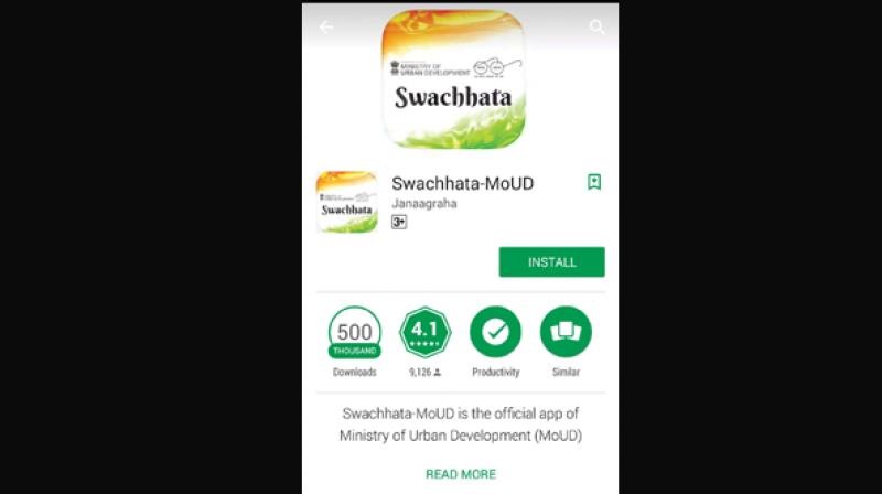 Screenshot of Swachhata app for android.
