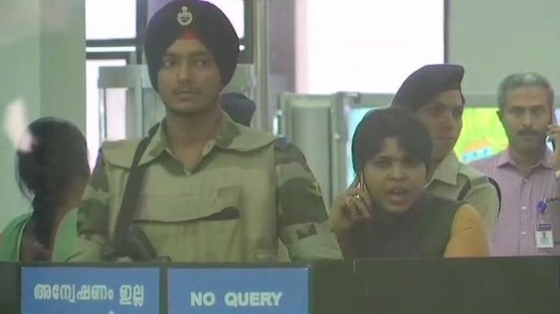 Talking to media over phone, activist Trupti Desai said she would not go back to Maharashtra without a darshan at the Lord Ayyappa temple.  (Photo: Twitter | ANI)