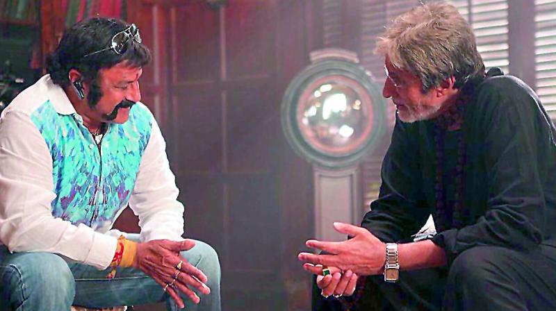 Nandamuri Balakrishna met Amitabh Bachchan on the sets of Sarkar 3.