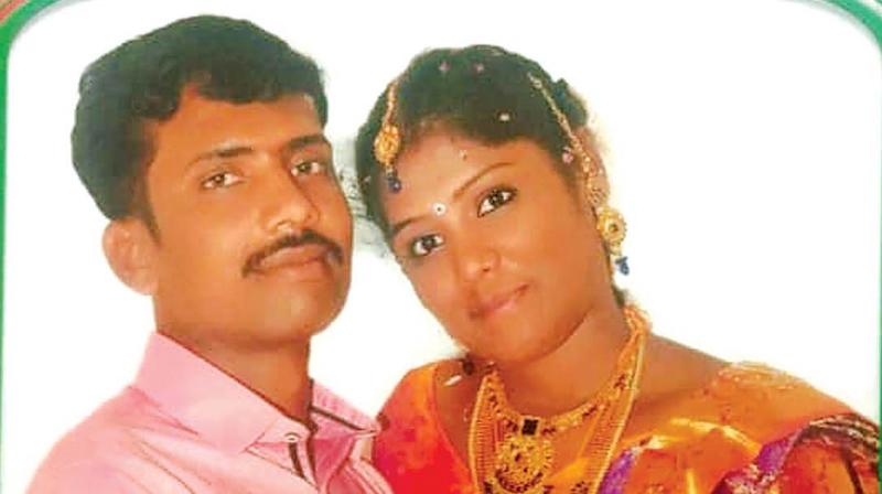 Jawan Subramanian and wife in happier times.