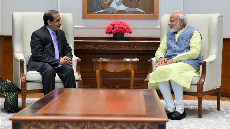 Dr Saud Mohammed Al-Sati, Saudi Arabias ambassador to India met PM, the PMO said while tweeting a picture of the two. (Photo: Twitter)