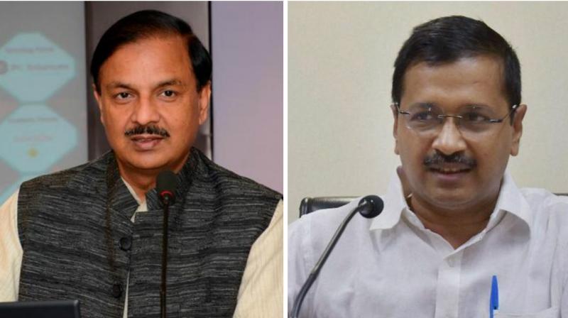 Union Minister Mahesh Sharma hit back at Delhi CM Kejriwal on Twitter.