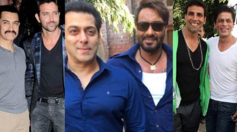 Aamir Khan, Hrithik Roshan, Salman Khan, Ajay Devgn, Akshay Kumar and Shah Rukh Khan.