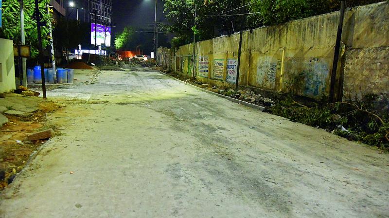 The road adjacent to St Johns Church, which locals had named it the KTR-Ivanka Trump Road, is being dug up and being relaid.  (Photo:DECCAN CHRONICLE)