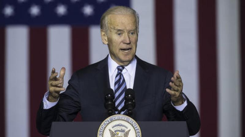 US Vice President Joe Biden campaigns for Democratic presidential candidate Hillary Clinton at the Sinclair Community College Automotive Technology Building. (Photo: AP)