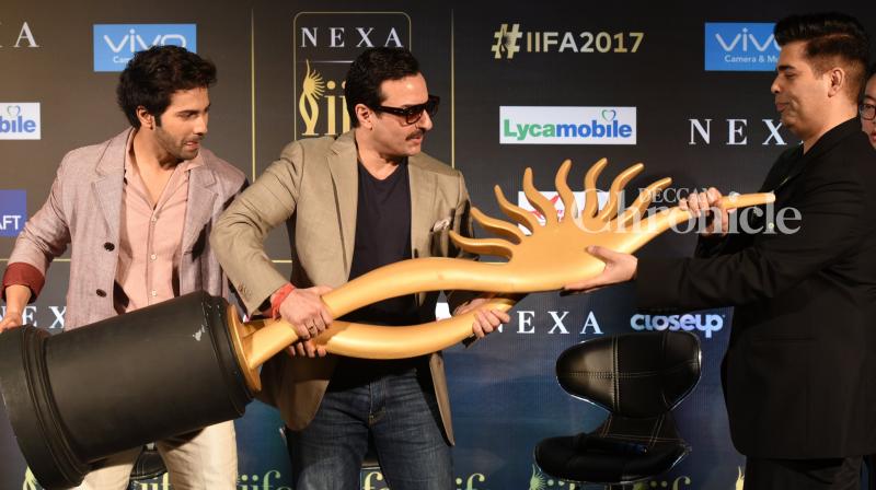 Varun, Saif and Karan bring out their quirky side at IIFA awards event